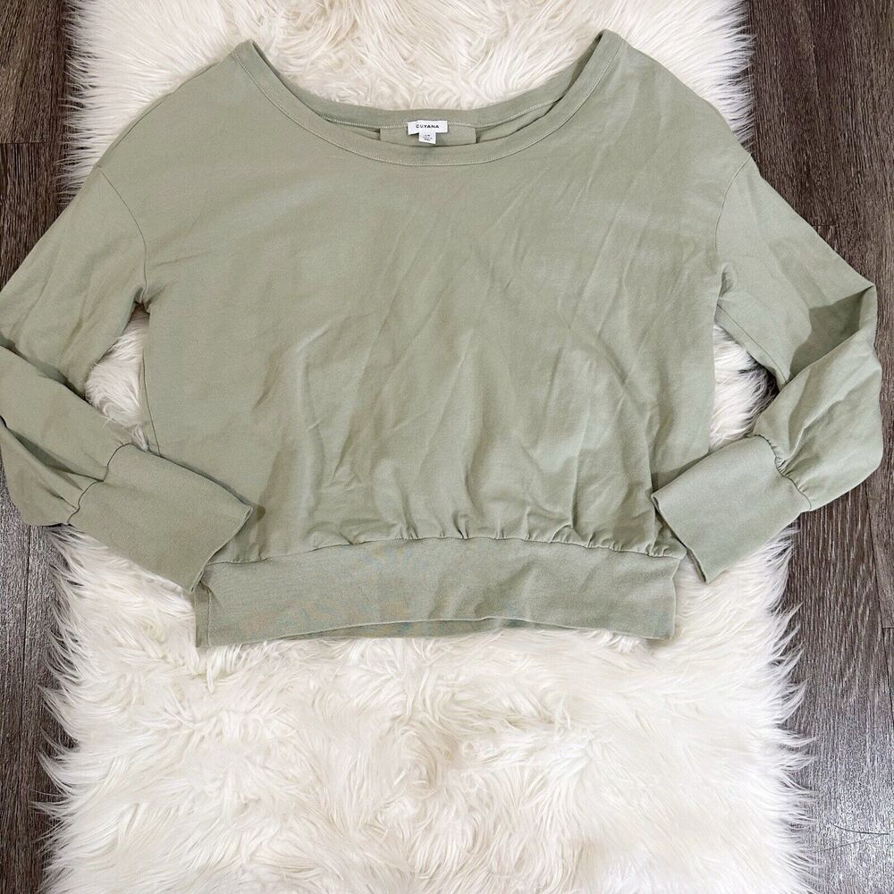 Cuyana‎ Womens Single Origin Sweatshirt Size Large Scoop Neck Organic Minimalist